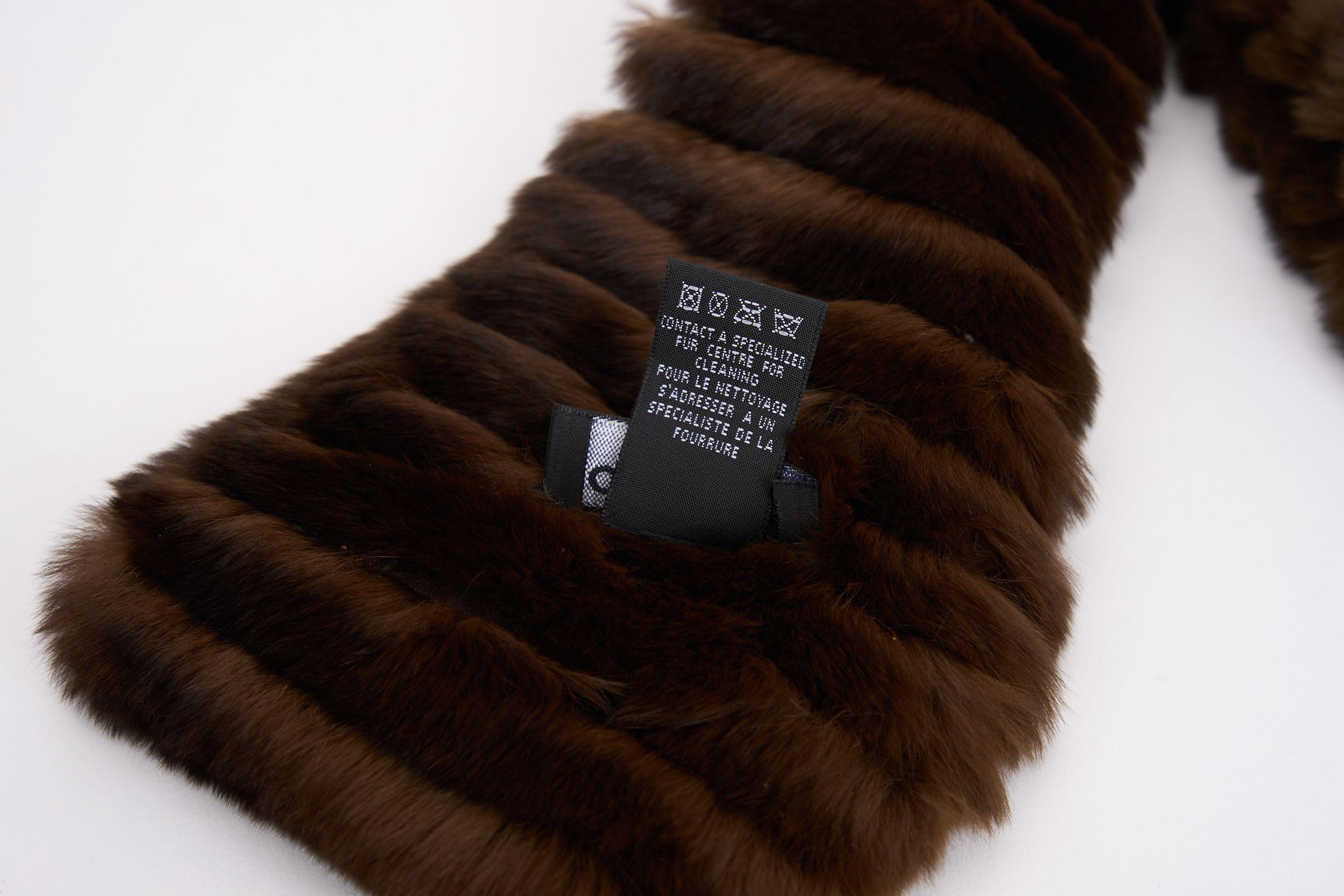 Women's Chanel New Brown Orylag Fur CC Scarf For Sale