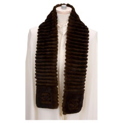 Chanel New Brown Orylag Fur CC Scarf