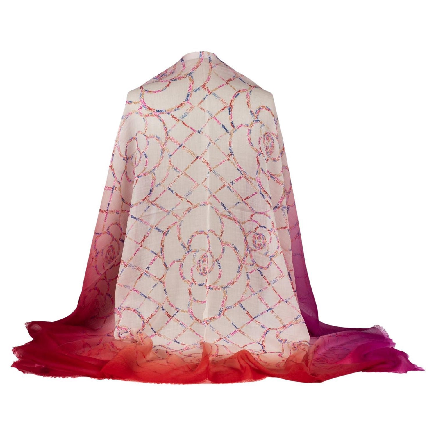 Chanel Camellia Shawl - 16 For Sale on 1stDibs