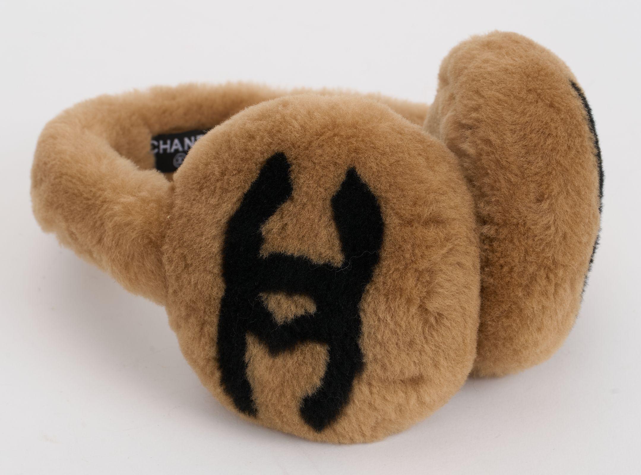 Brown Chanel New Caramel Shearling Earmuffs