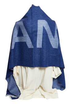 Chanel New Cashmere And Silk Blue Scarf