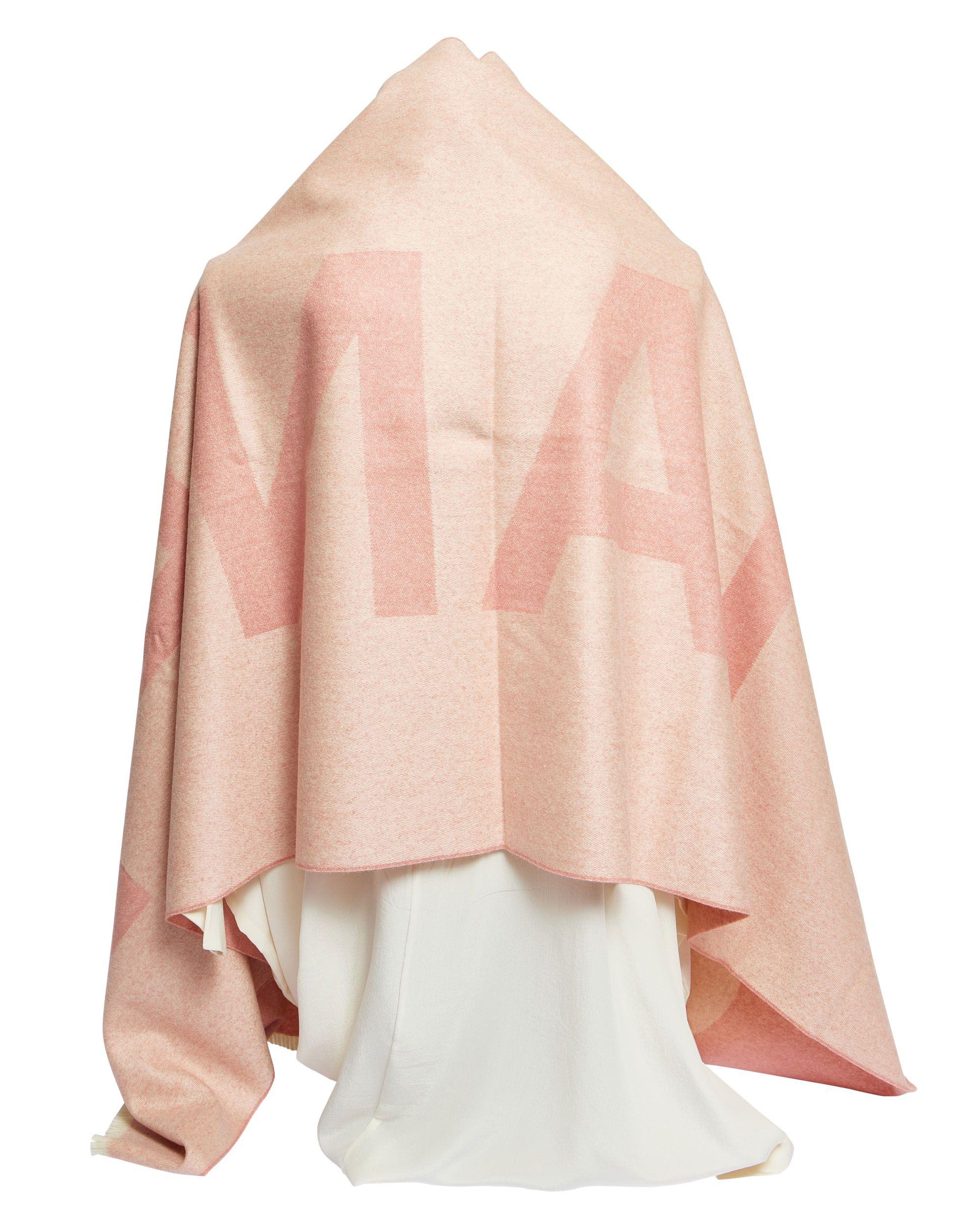 Chanel New Cashmere And Silk Pink And White Scarf 2