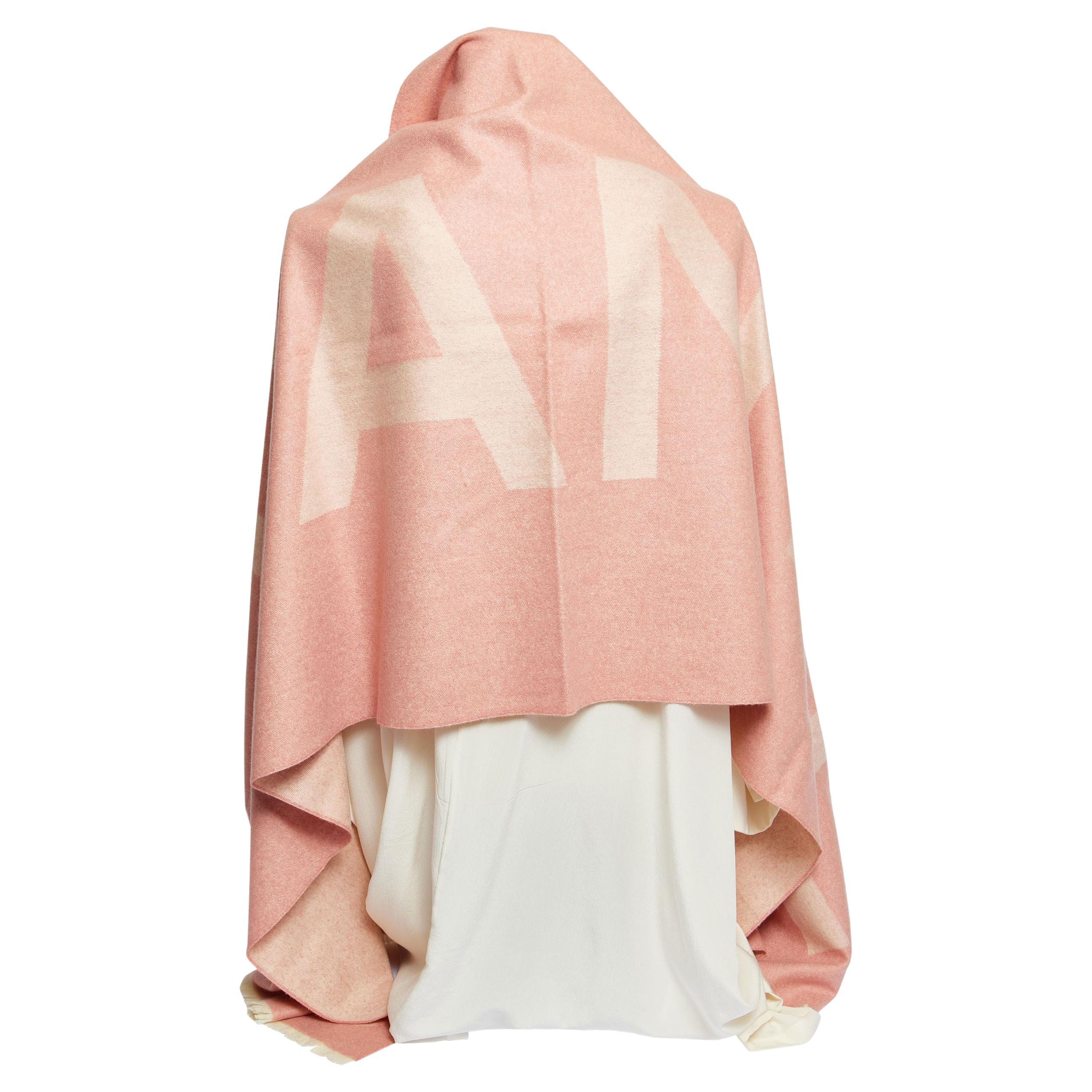 Chanel New Cashmere And Silk Pink And White Scarf at 1stDibs