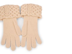 Chanel New Cashmere CC Logo Cream & Black Gloves