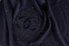 Chanel New Cashmere Navy Glitter Stole