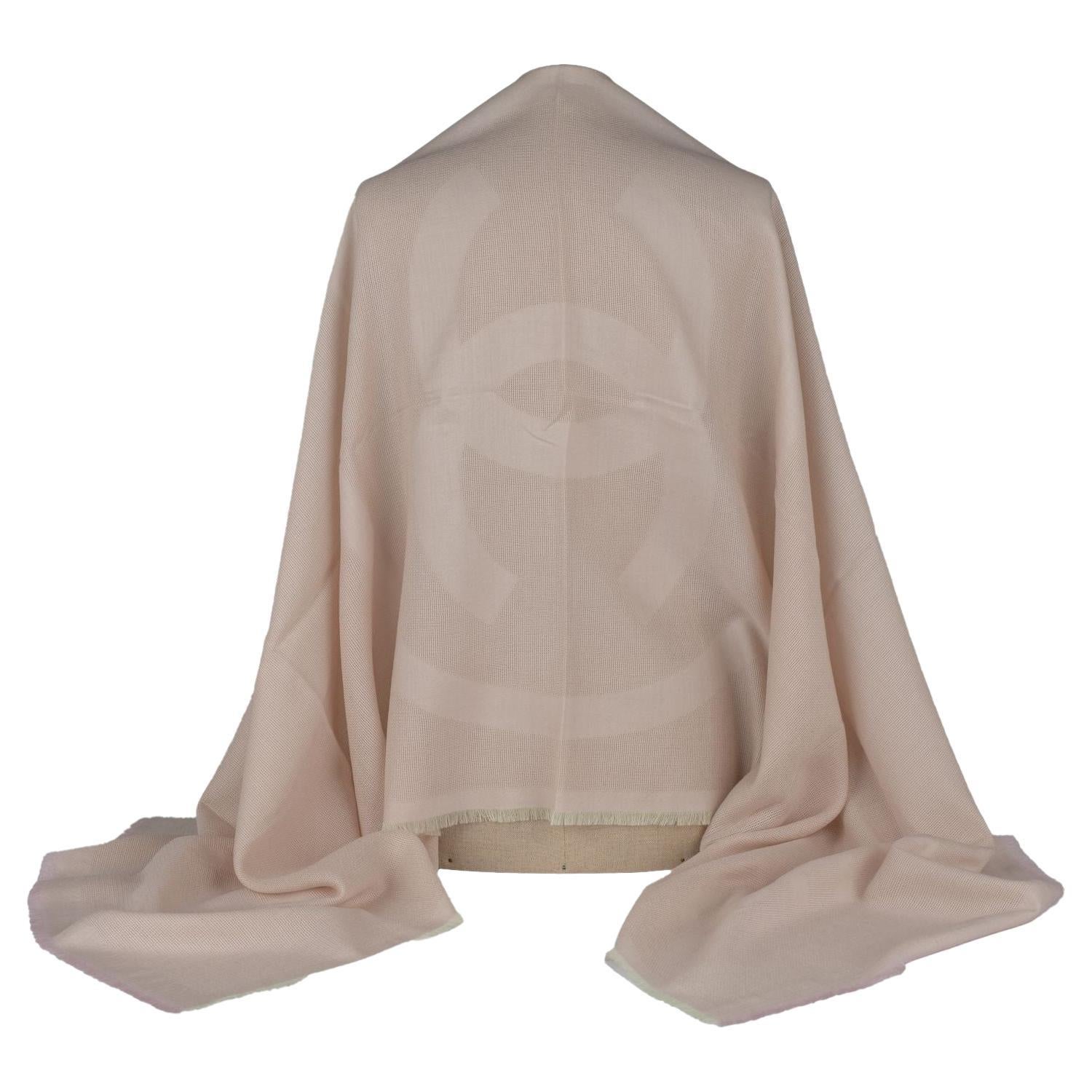Chanel New Cashmere Powder Pink Shawl For Sale