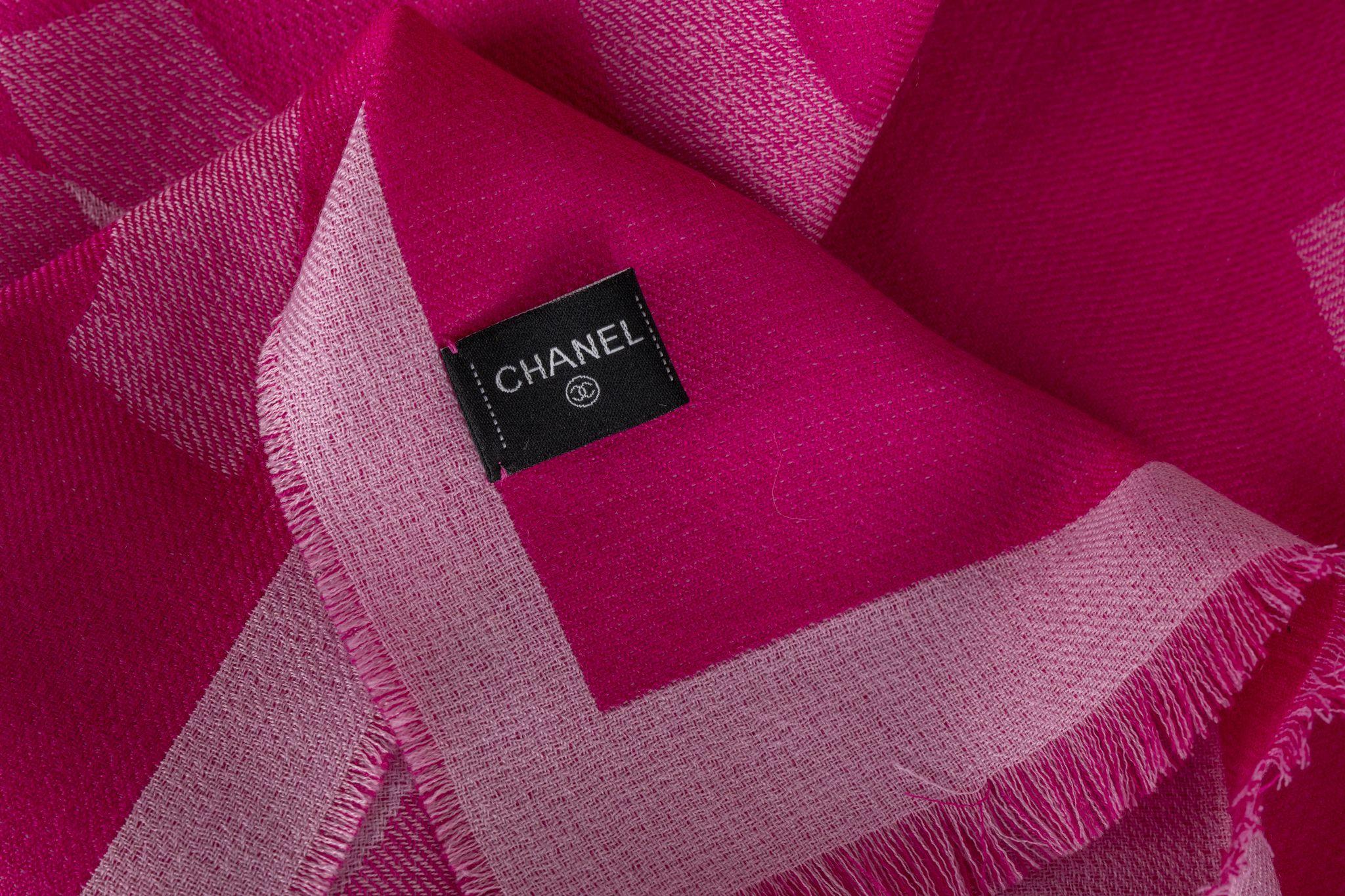 Women's Chanel New Cashmere Shawl Fuchsia For Sale