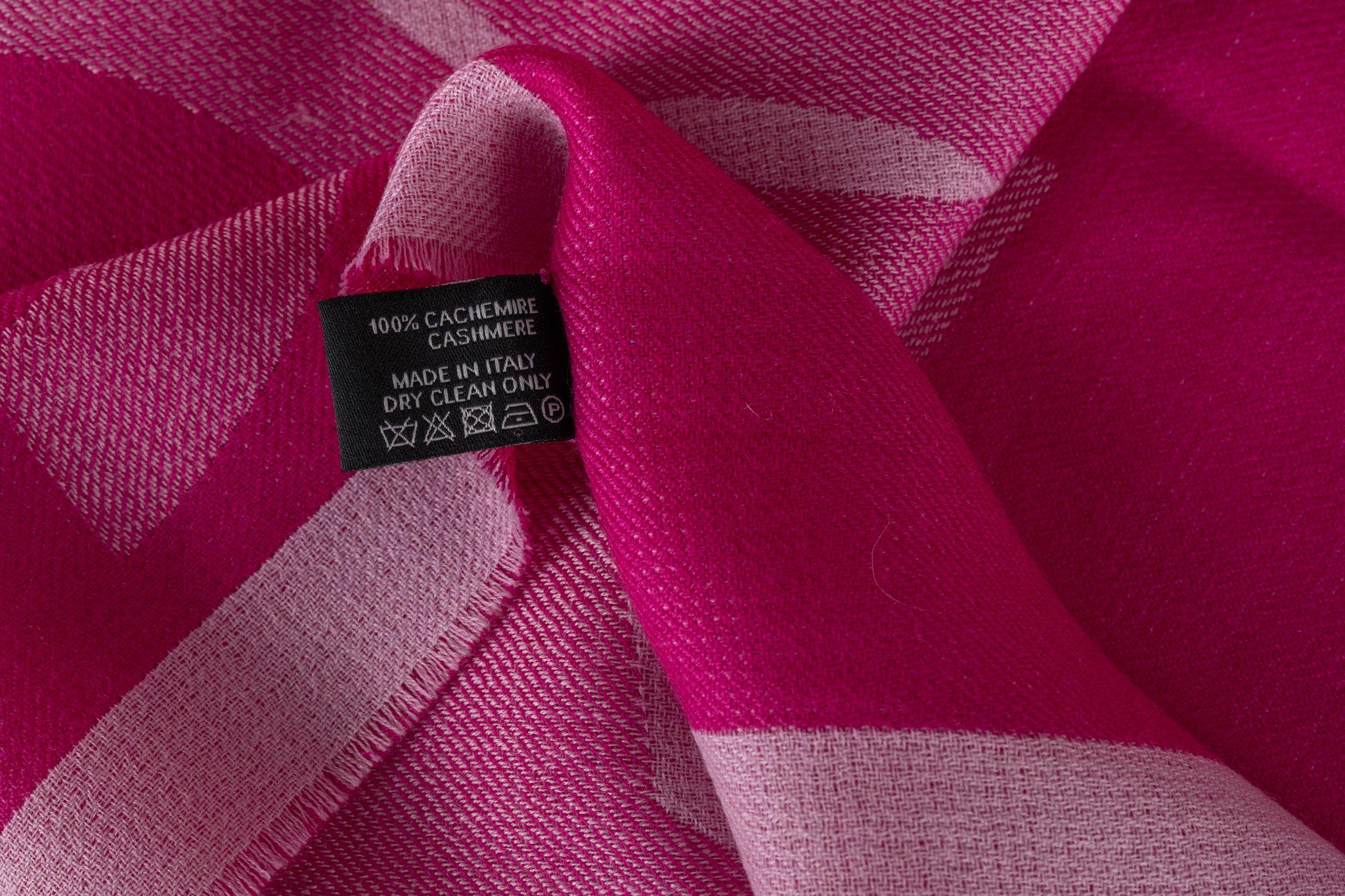 Chanel New Cashmere Shawl Fuchsia For Sale 1