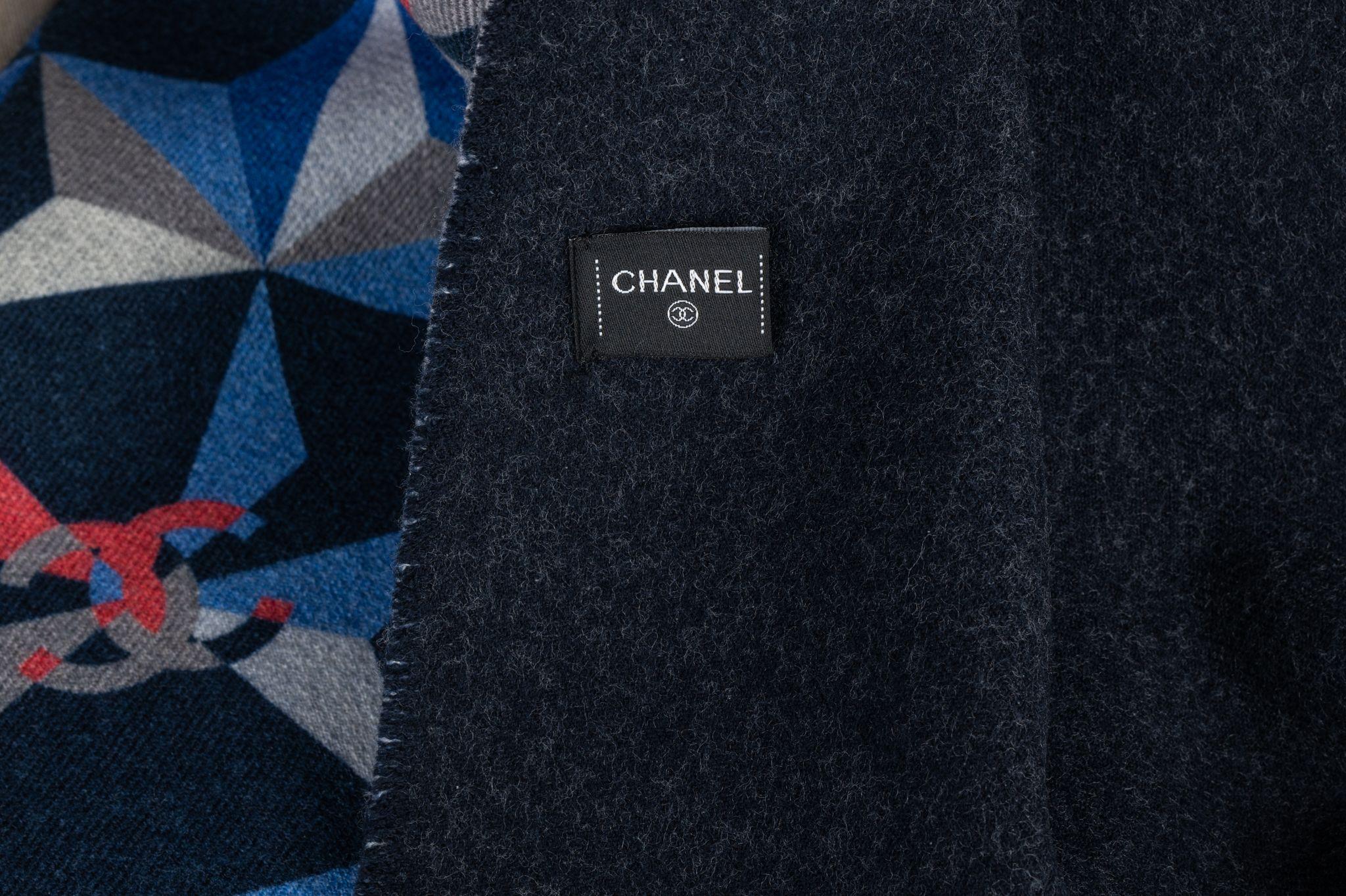 Chanel New Cashmere Shawl Geometric For Sale 1