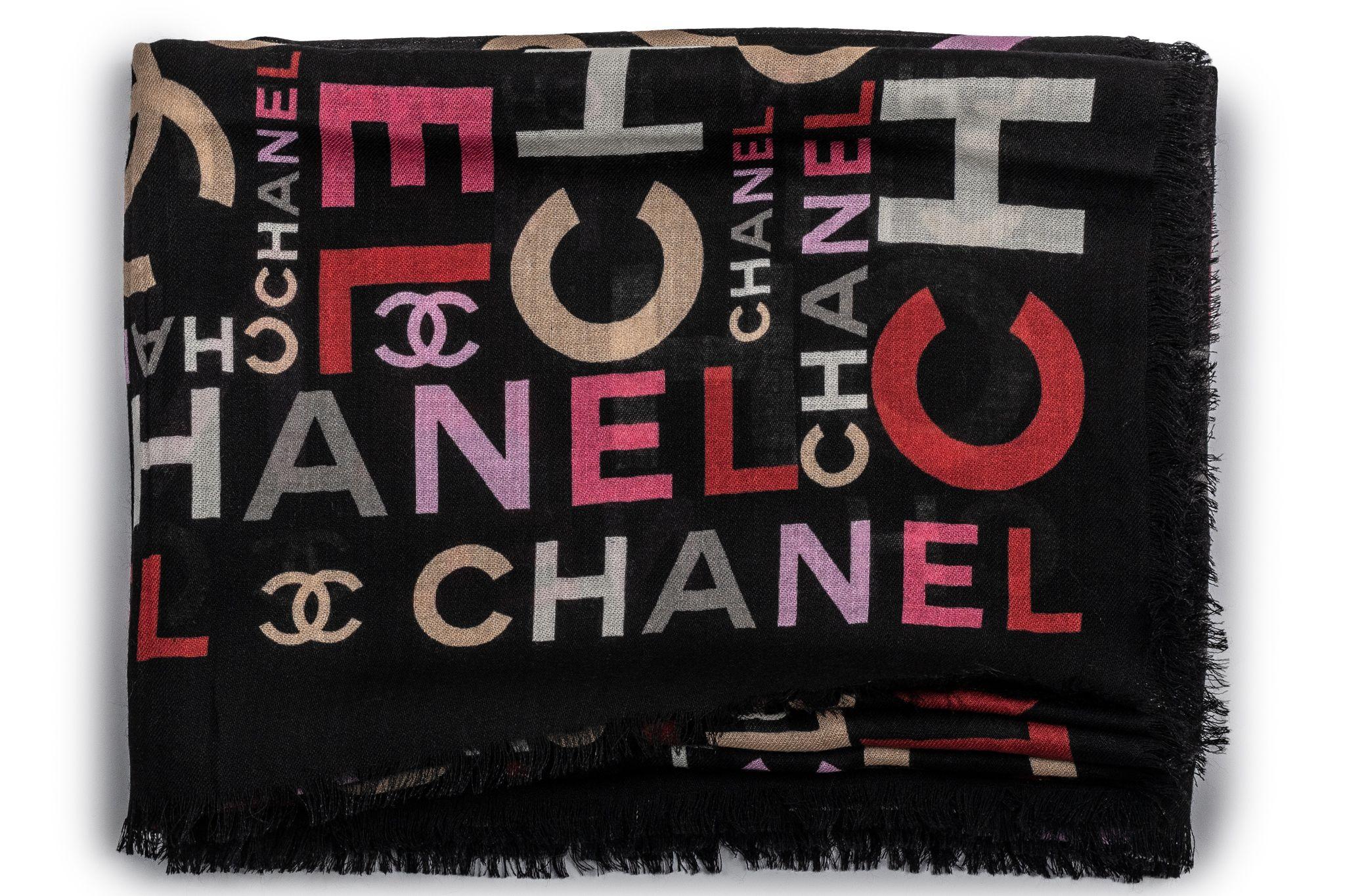 Black Chanel New Cashmere Shawl Multicolor For Sale