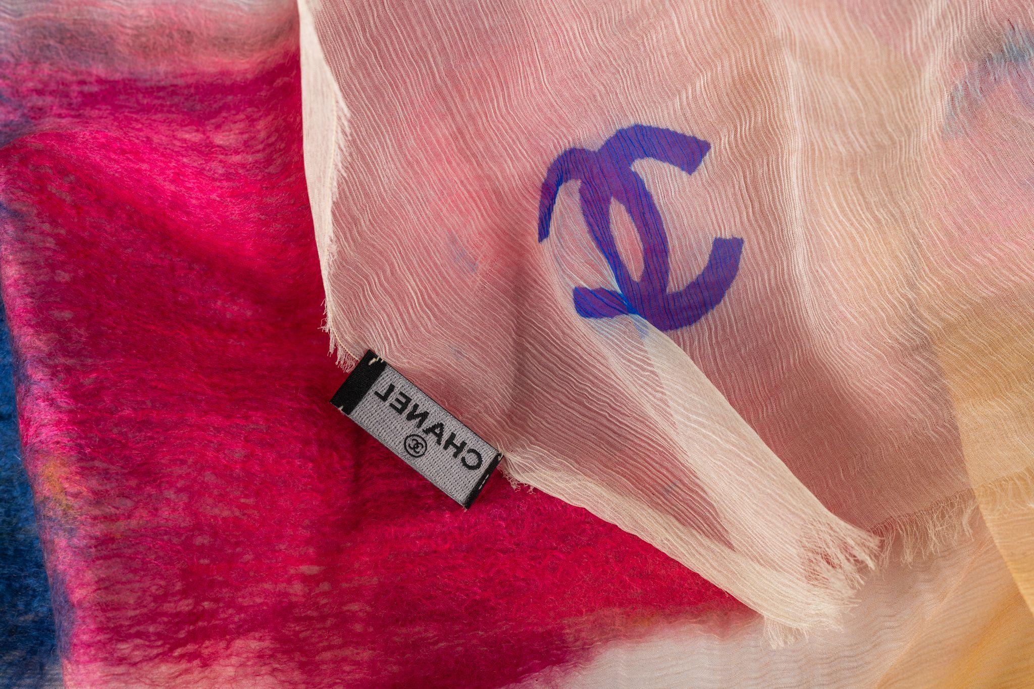 Chanel New Cashmere Shawl Multicolor For Sale 2