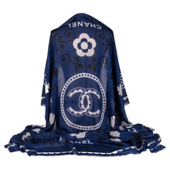 Chanel Neuer Kaschmirschal in Marineblau