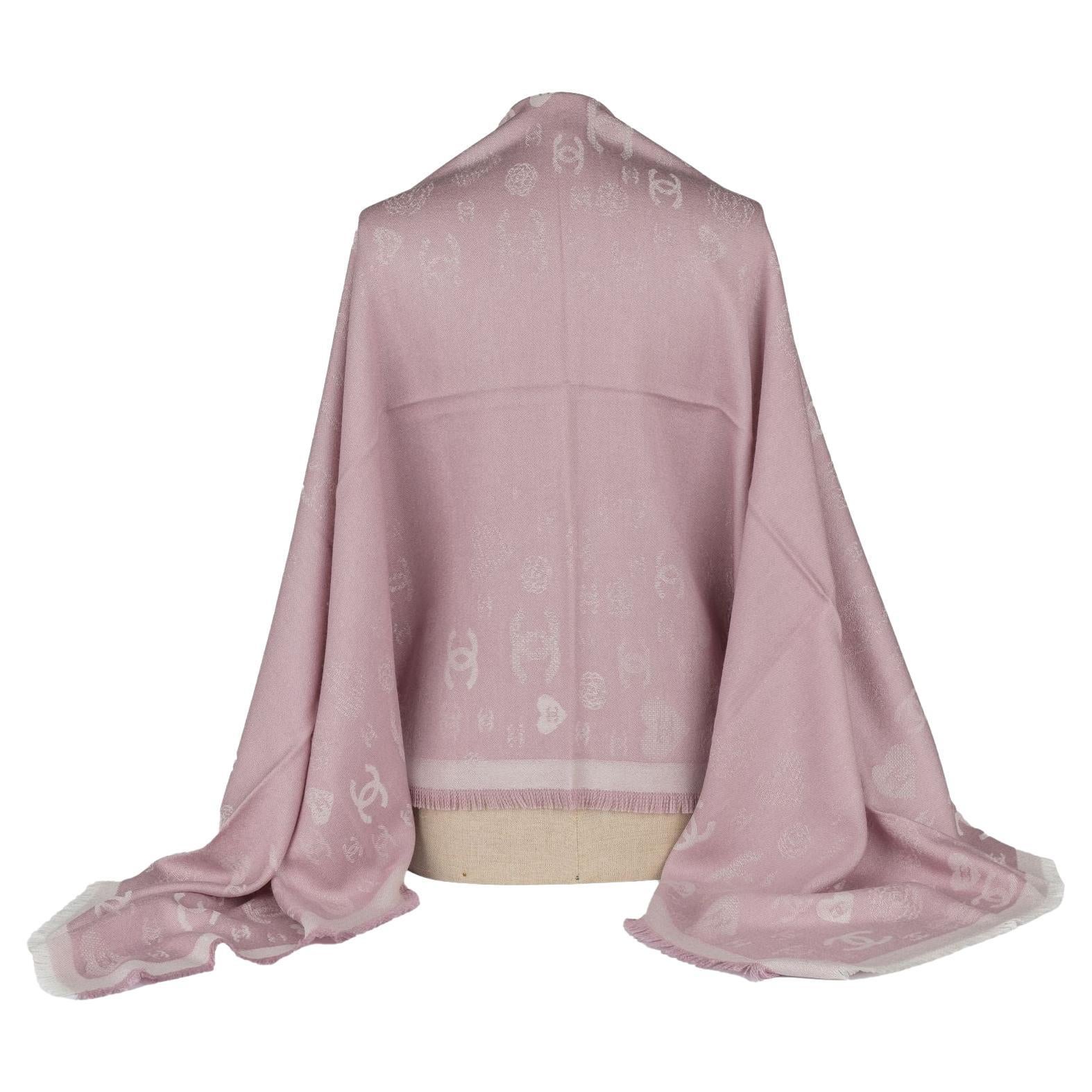 Chanel New Cashmere Shawl Pink For Sale