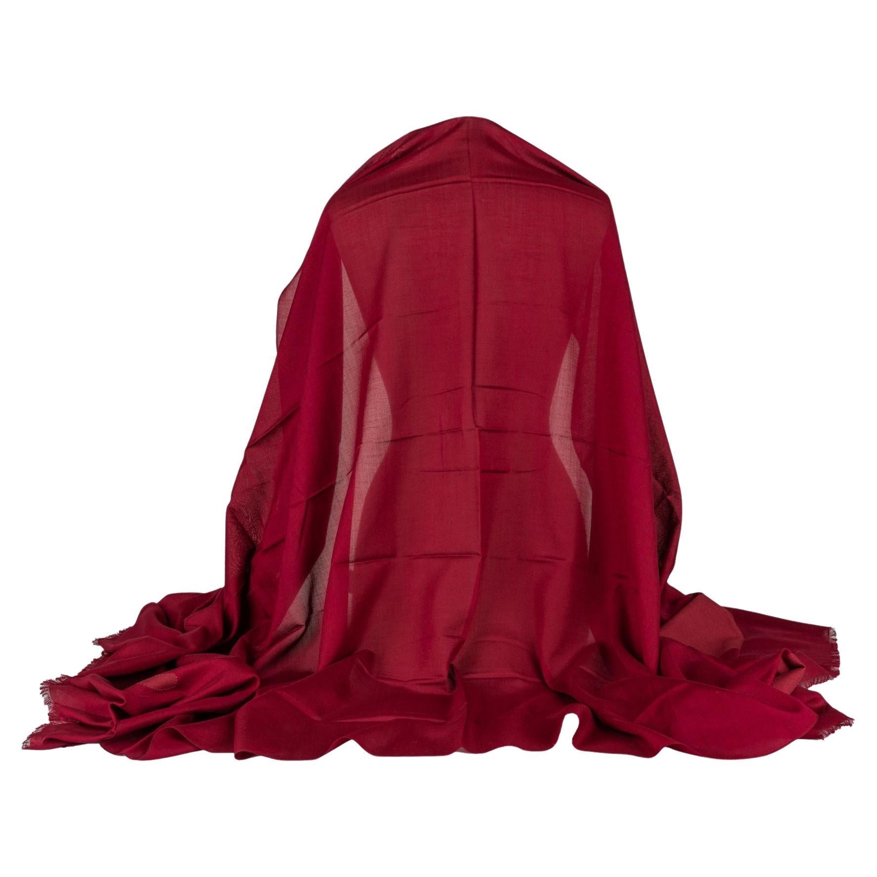 Chanel New Cashmere Shawl Red For Sale