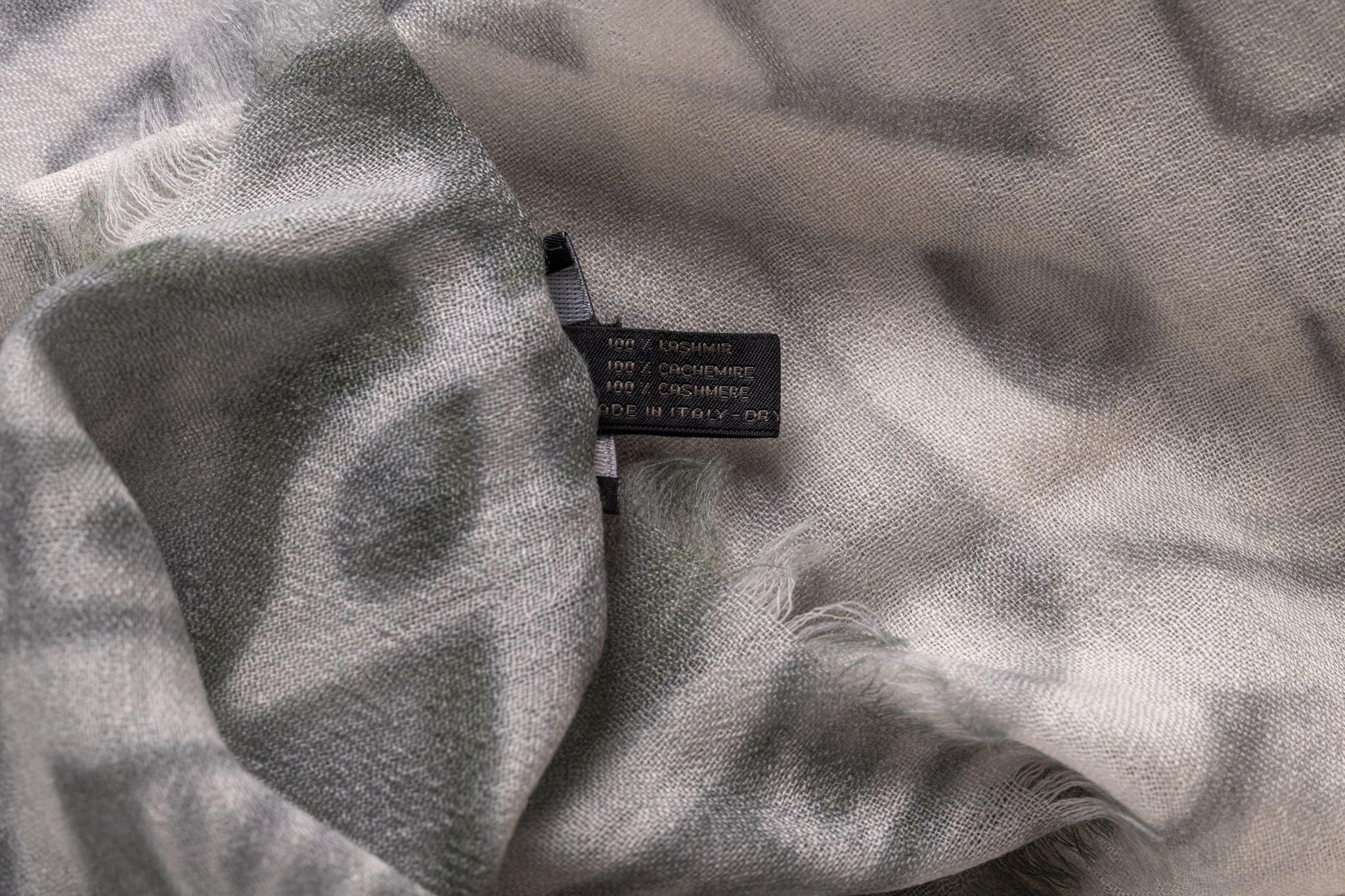 Chanel New Cashmere Shawl White Grey For Sale 1