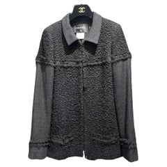 Chanel New CC Bag Charm Black Tweed Jacket