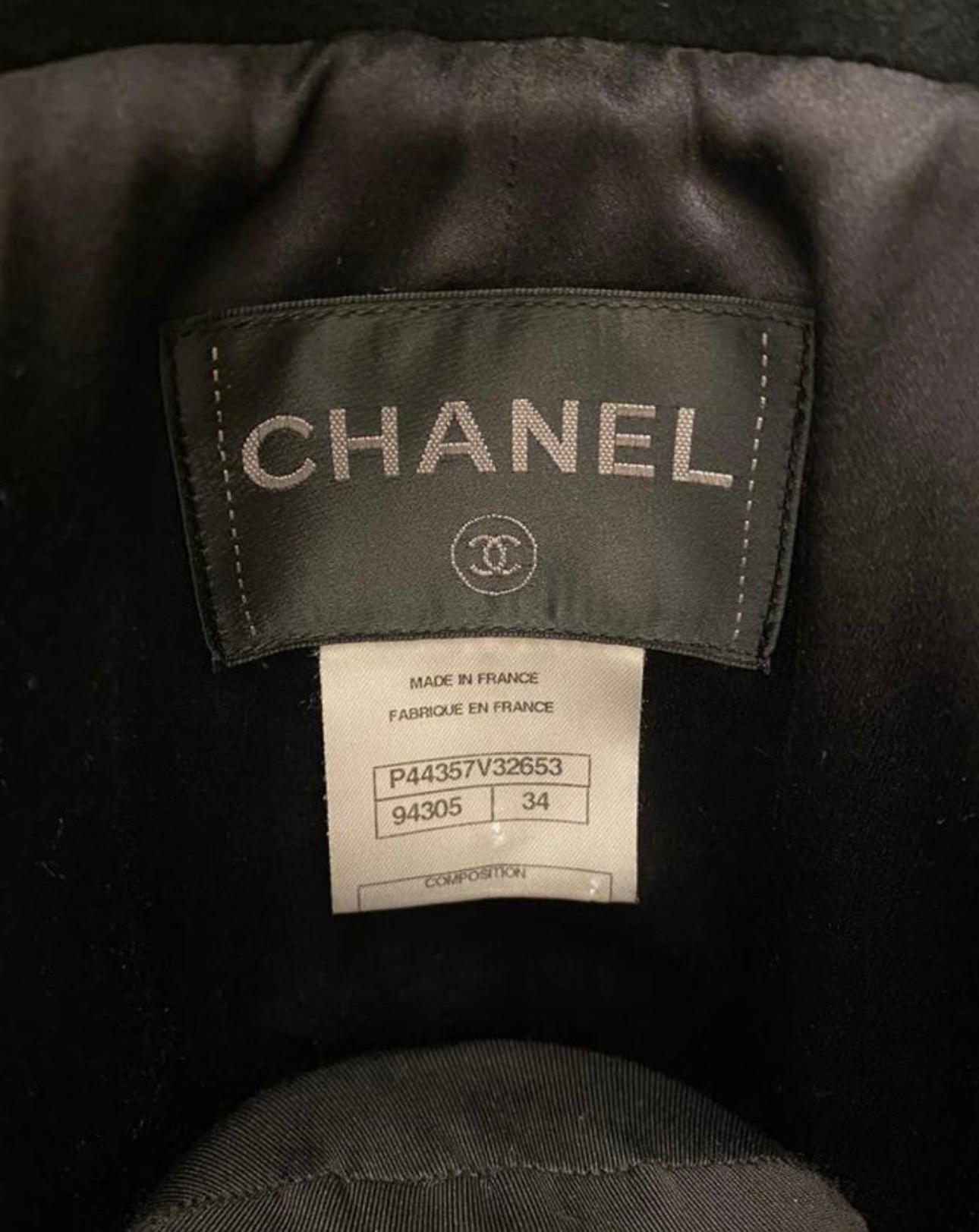 Chanel New CC Buttons Black Double Breasted Coat For Sale 4