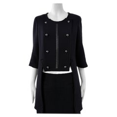 Chanel New CC Buttons Black Tuxedo Jacket 38 FR