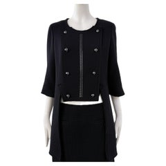 Chanel New CC Buttons Black Tuxedo Jacket 38 FR