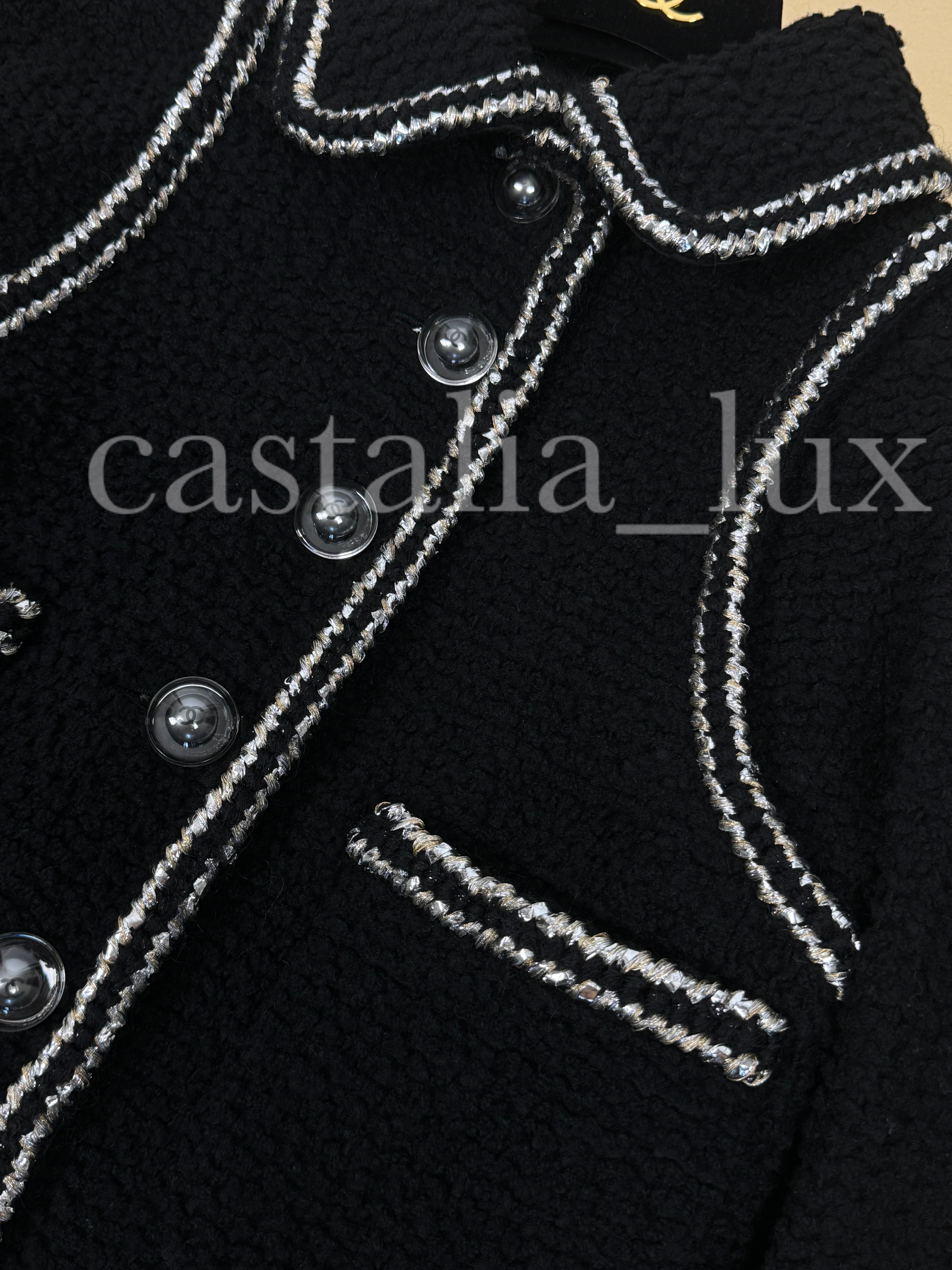 Chanel New CC Buttons Black Tweed Jacket 6