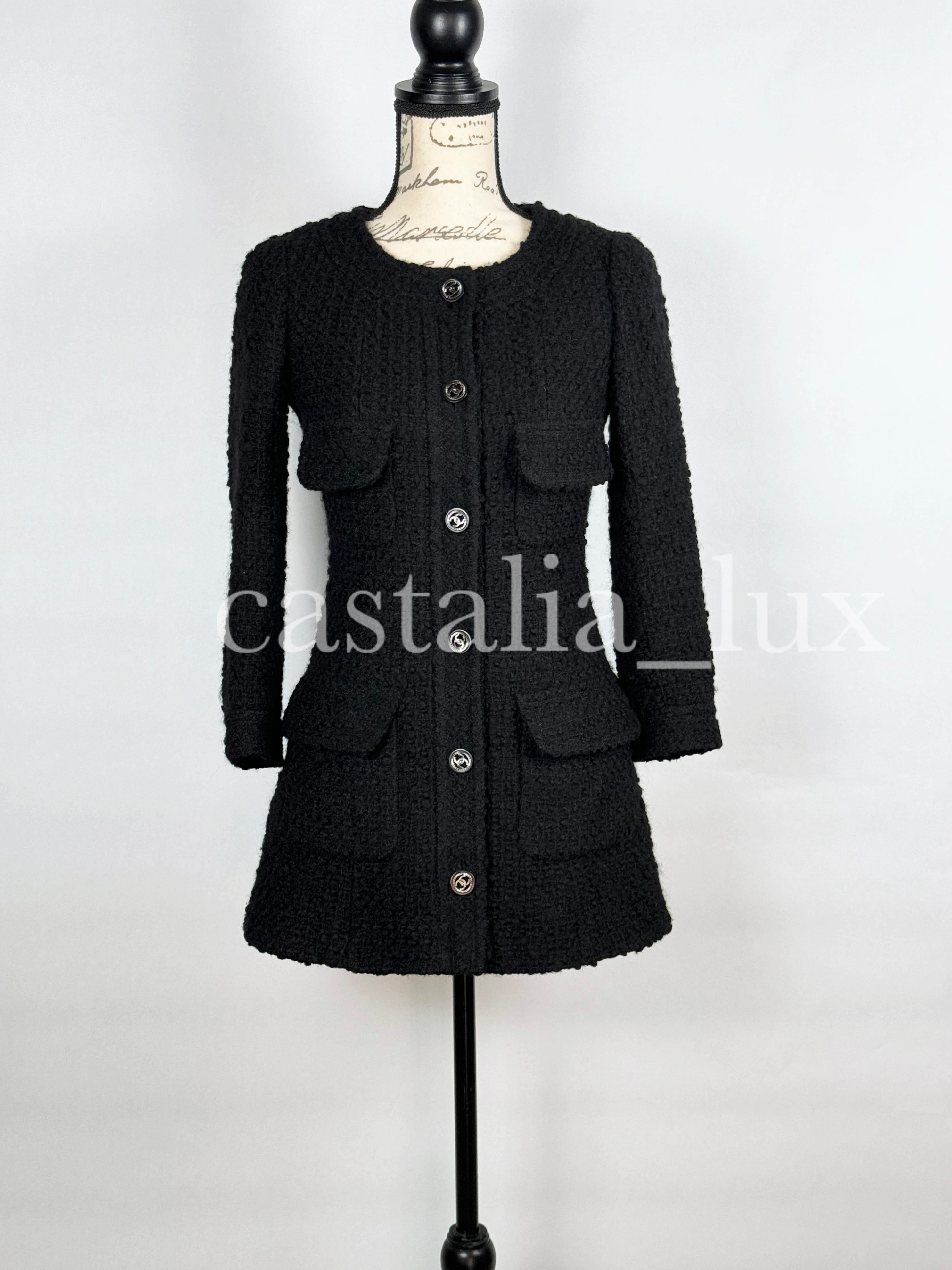 Chanel New CC Buttons Black Tweed Jacket In New Condition In Dubai, AE