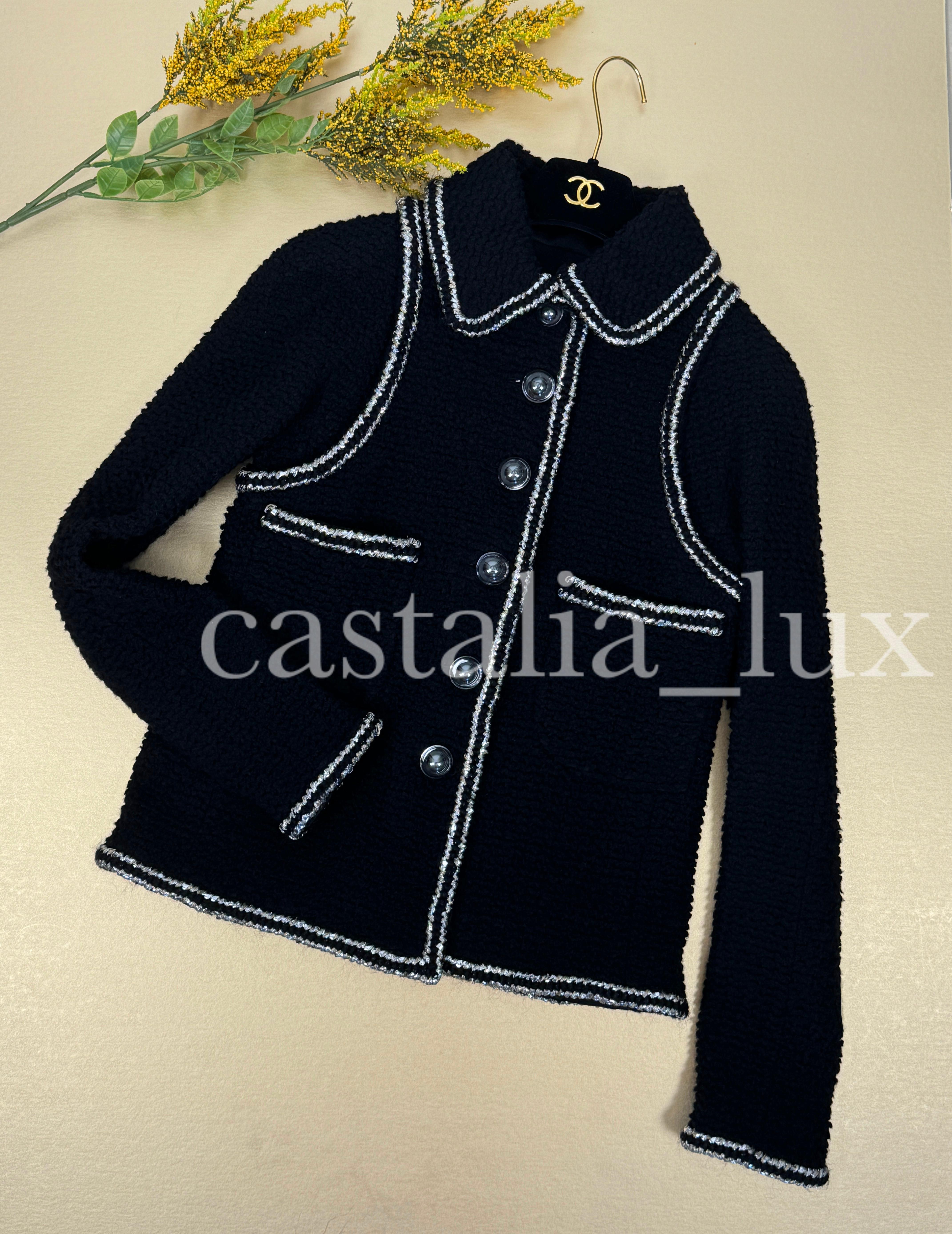 Chanel New CC Buttons Black Tweed Jacket 1
