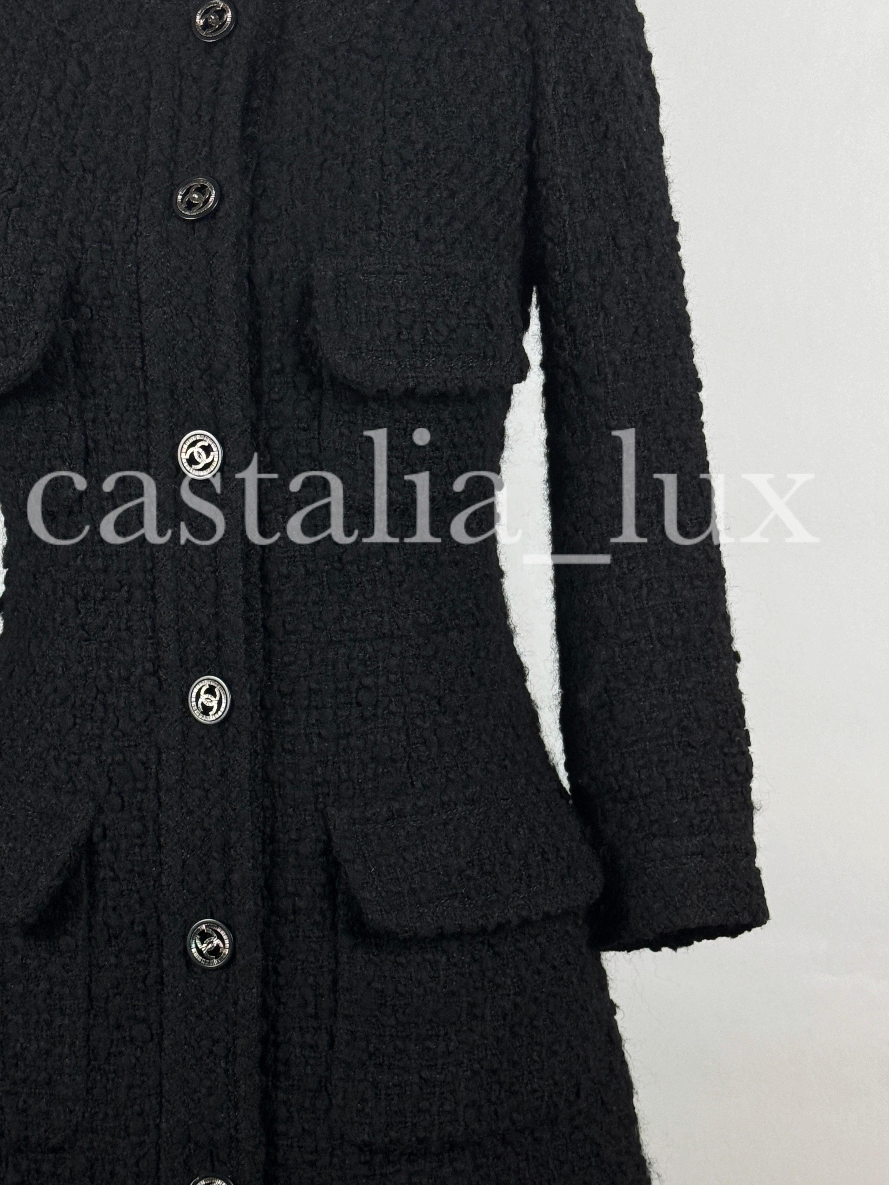 Chanel New CC Buttons Black Tweed Jacket 3