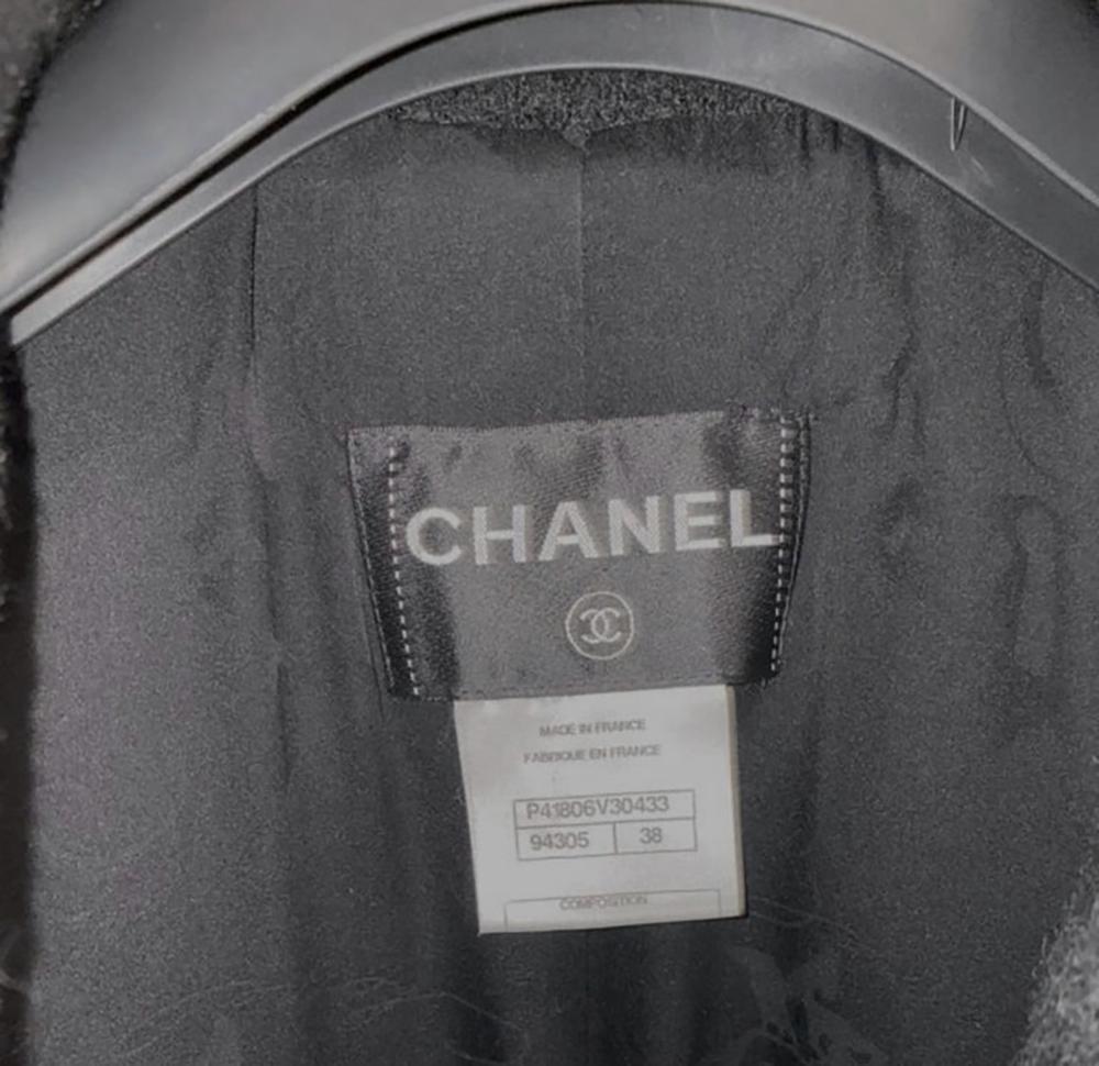 Chanel New CC Buttons Black Tweed Jacket For Sale 3