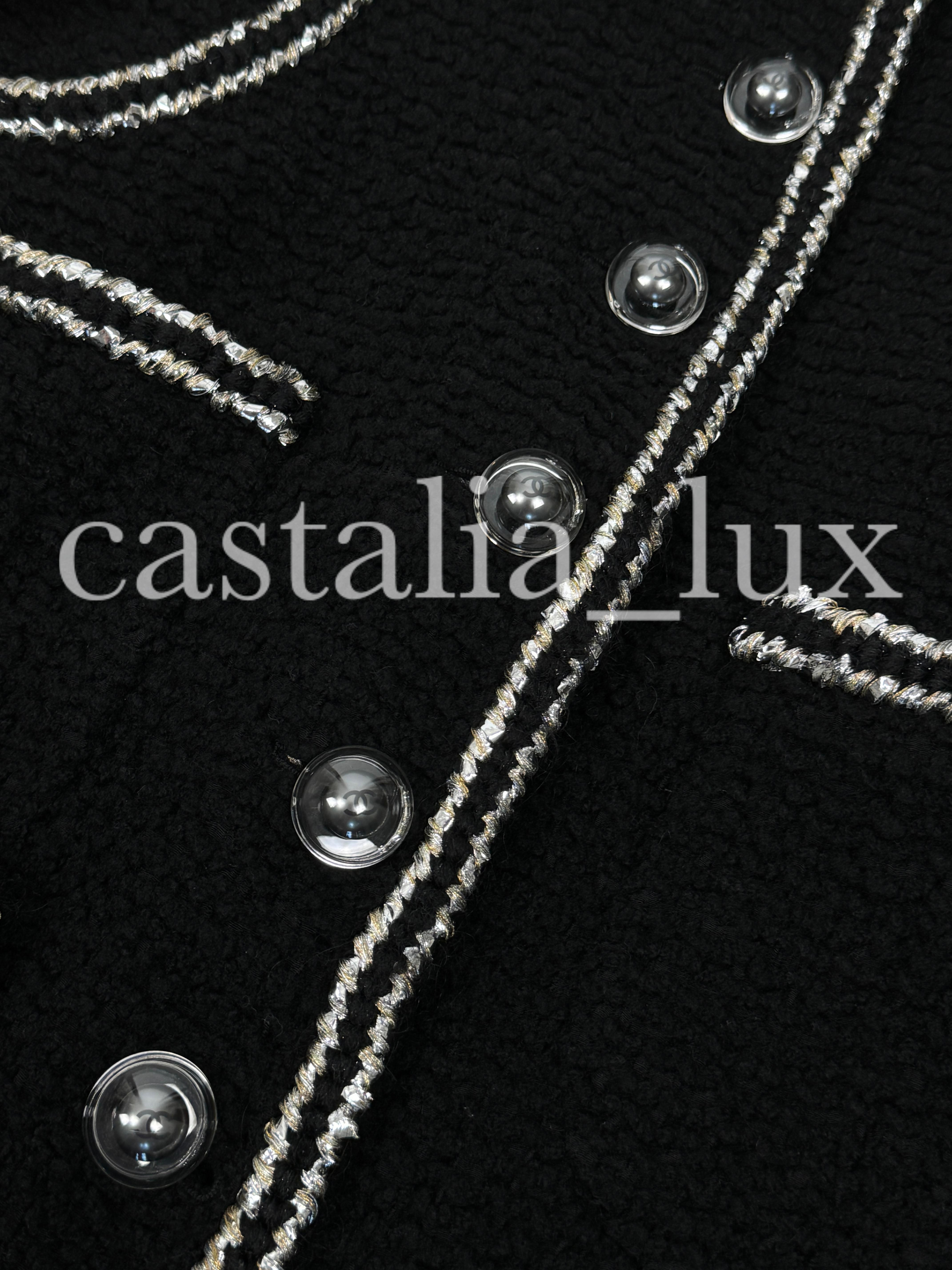 Chanel New CC Buttons Black Tweed Jacket 4