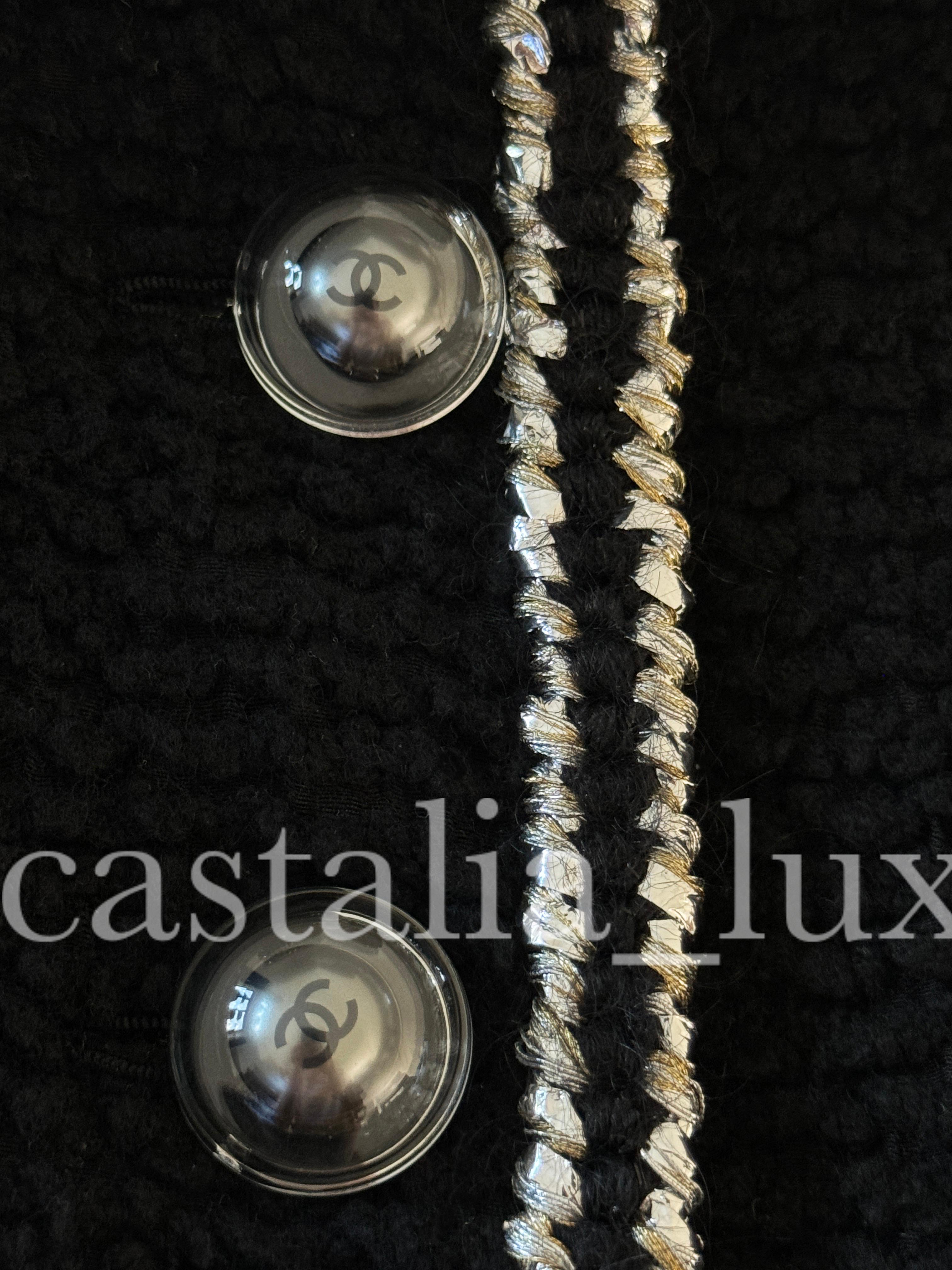 Chanel New CC Buttons Black Tweed Jacket 5