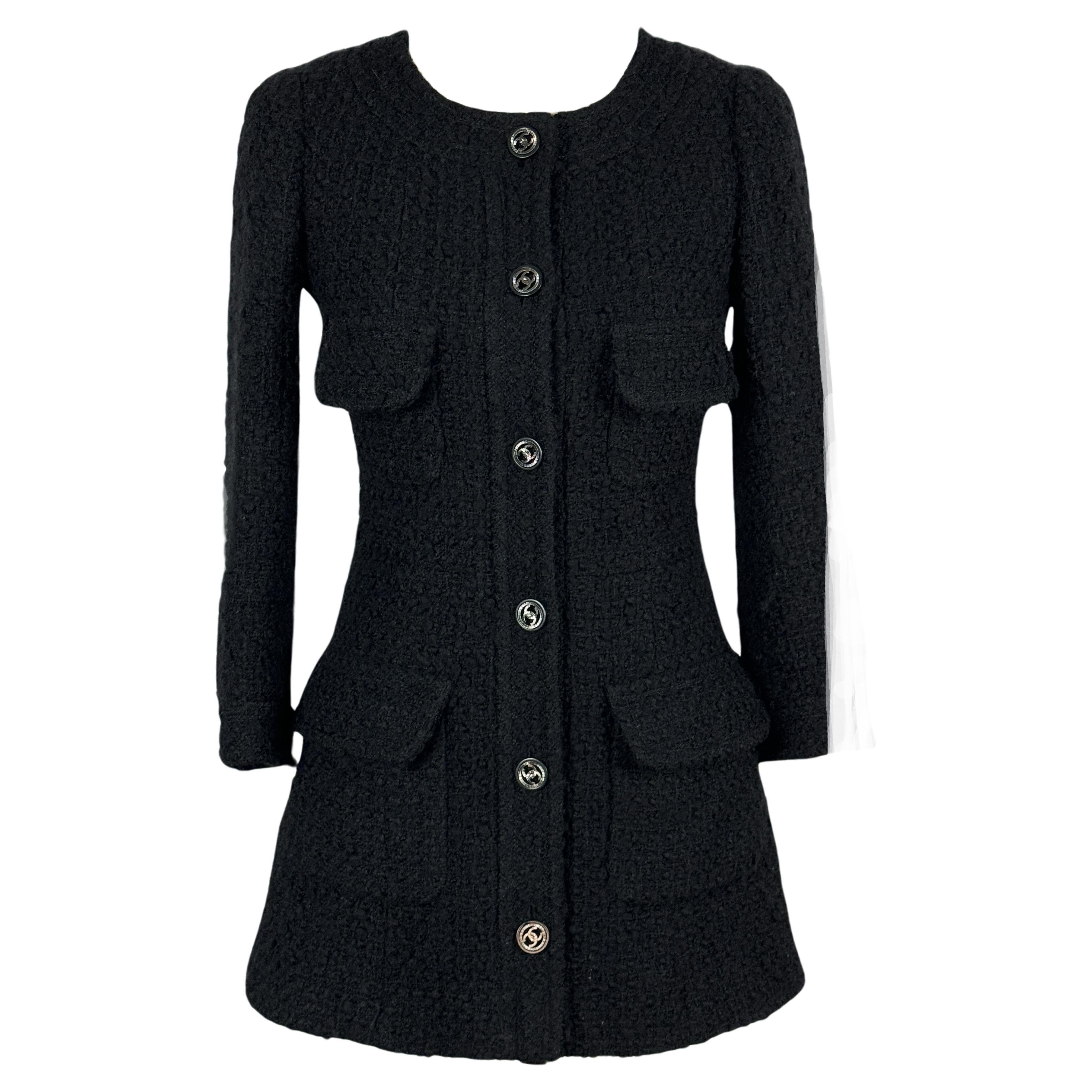 Chanel New CC Buttons Black Tweed Jacket