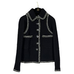 Chanel New CC Knöpfe Schwarz Tweed Jacke