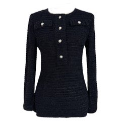 Chanel New CC Buttons Black Tweed Jumper