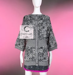 CHANEL New CC Buttons Cashmere Architectural Cardigan 34 FR
