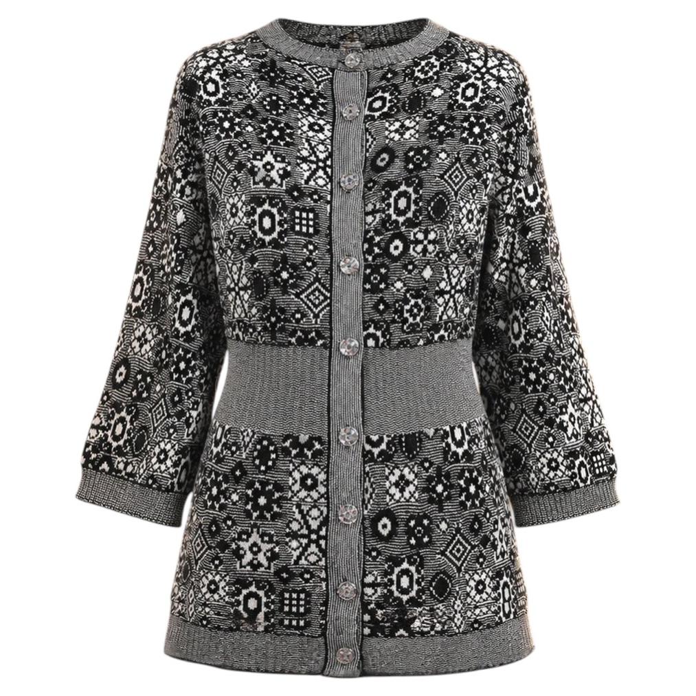CHANEL Neue CC-Knöpfe Kaschmir-Architektur-Strickjacke 34 FR