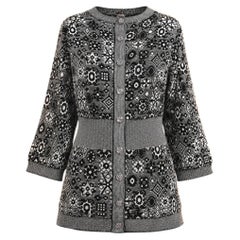 CHANEL New CC Buttons Cashmere Architectural Cardigan 34 FR