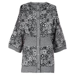 Used CHANEL New CC Buttons Cashmere Architectural Cardigan