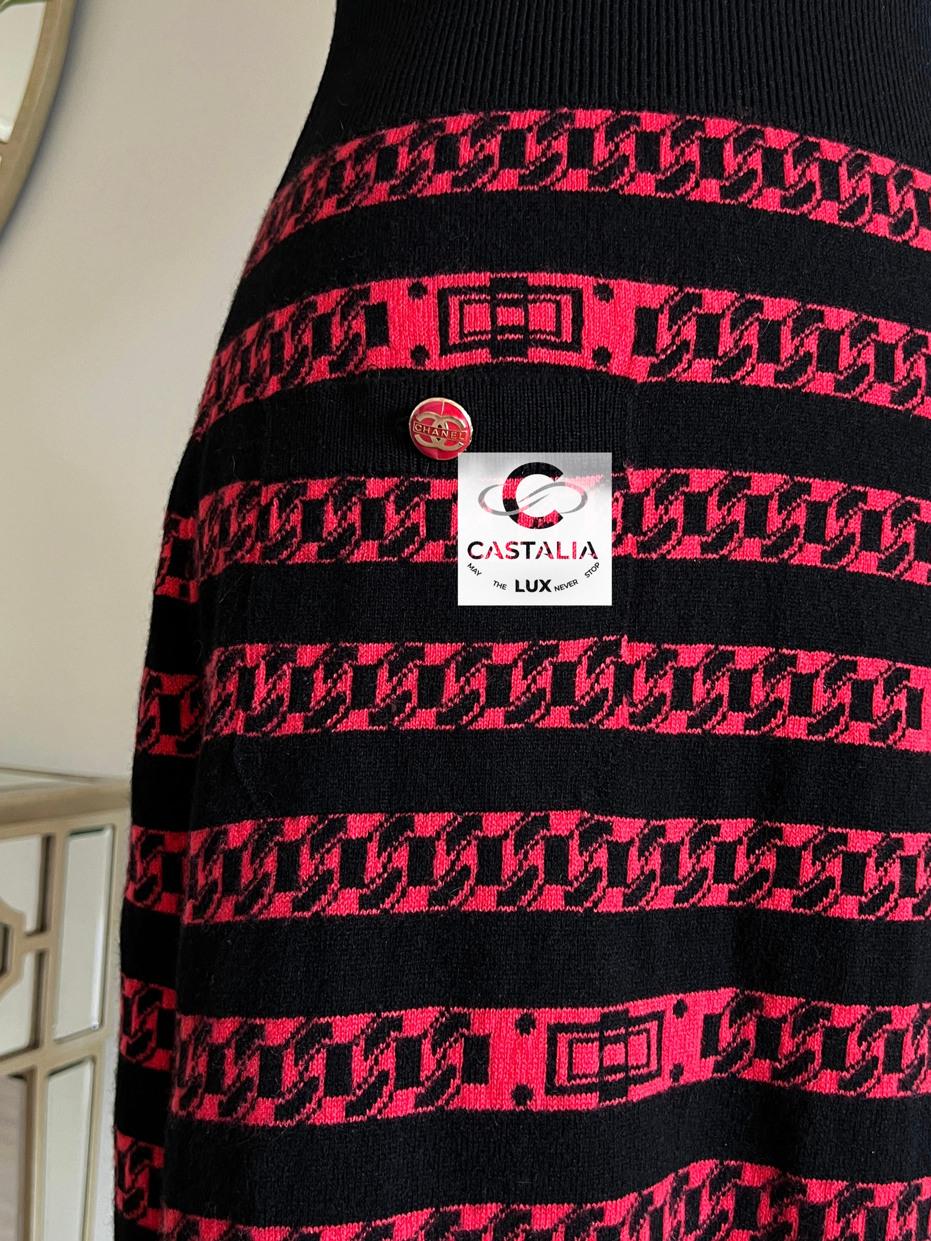 Chanel Nouveau CC boutons chaîne motif maillons en cachemire 40 FR en vente 1