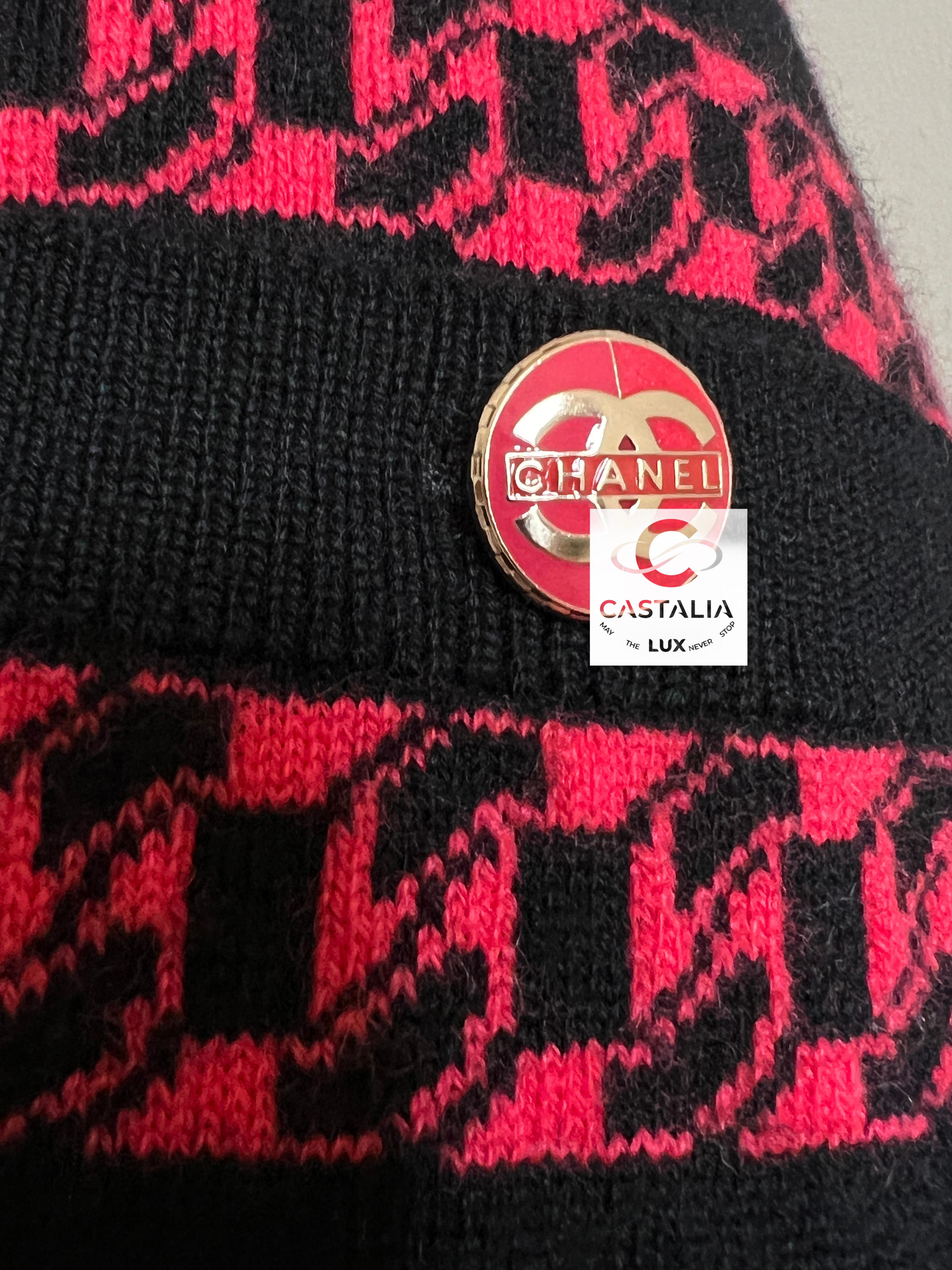 Chanel Nouveau CC boutons chaîne motif maillons en cachemire 40 FR en vente 2