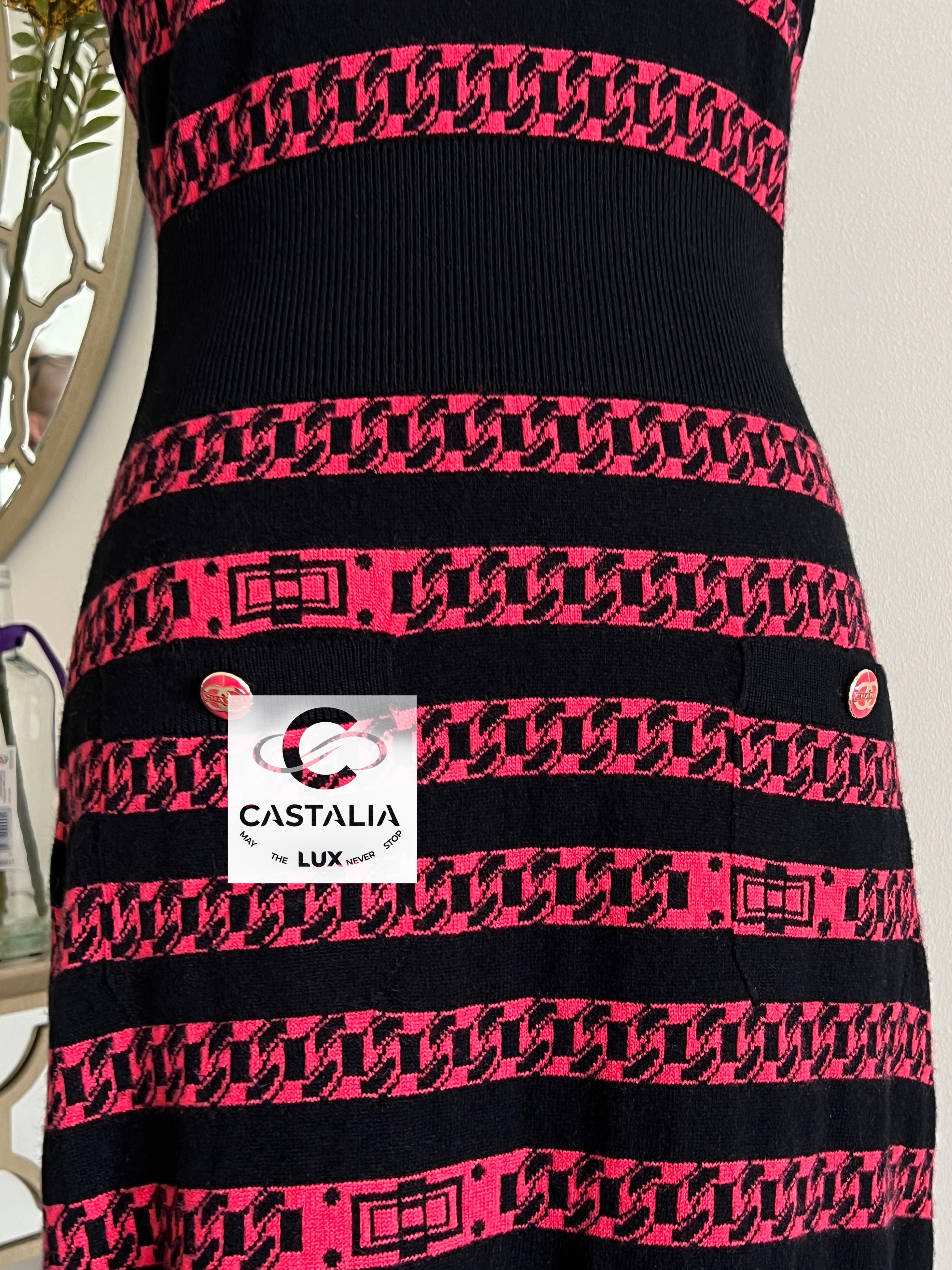 Chanel Nouveau CC boutons chaîne motif maillons en cachemire 40 FR en vente 3