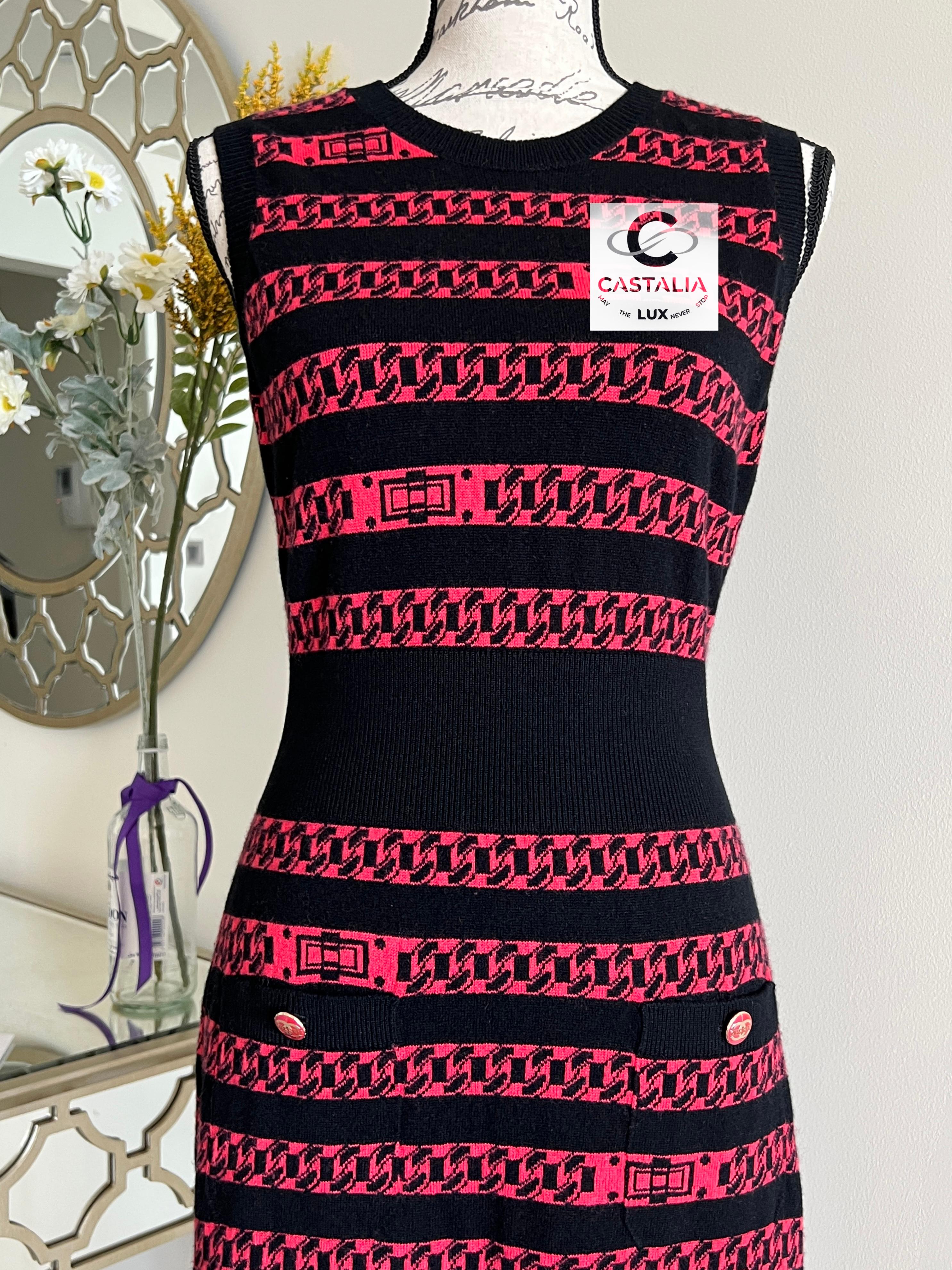 Chanel Nouveau CC boutons chaîne motif maillons en cachemire 40 FR en vente 4