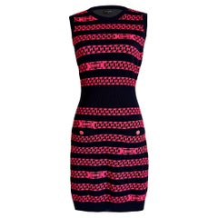 Chanel Nuevo CC Botones Cadena Eslabón Vestido Cachemira 40 FR