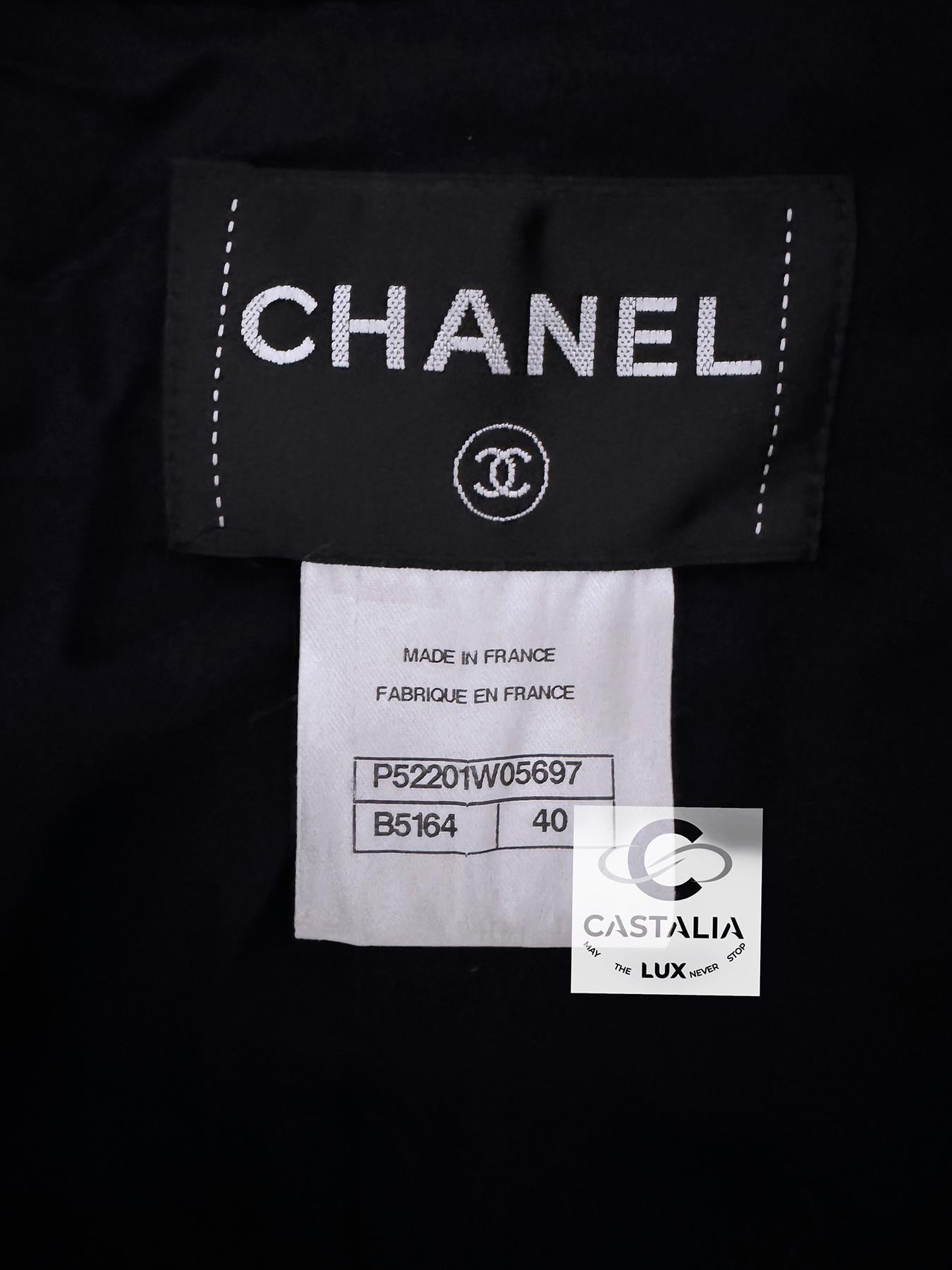 Chanel New CC Buttons Houndstooth Tweed Jacket 40 FR in vendita 7