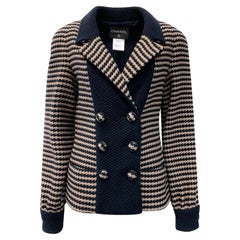 Chanel New CC Buttons Houndstooth Tweed Jacket 40 FR
