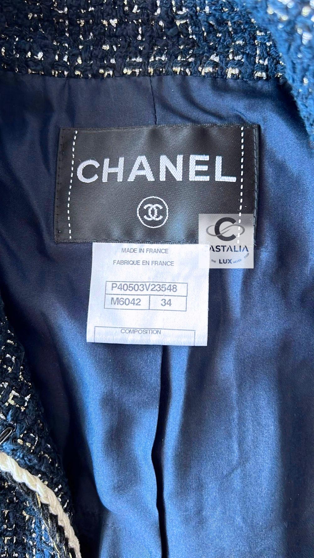 Chanel New CC Buttons Iridescent Tweed Jacket Vest 34 FR For Sale 5