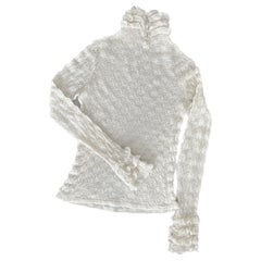 Chanel New CC Buttons Ruffled Jumper