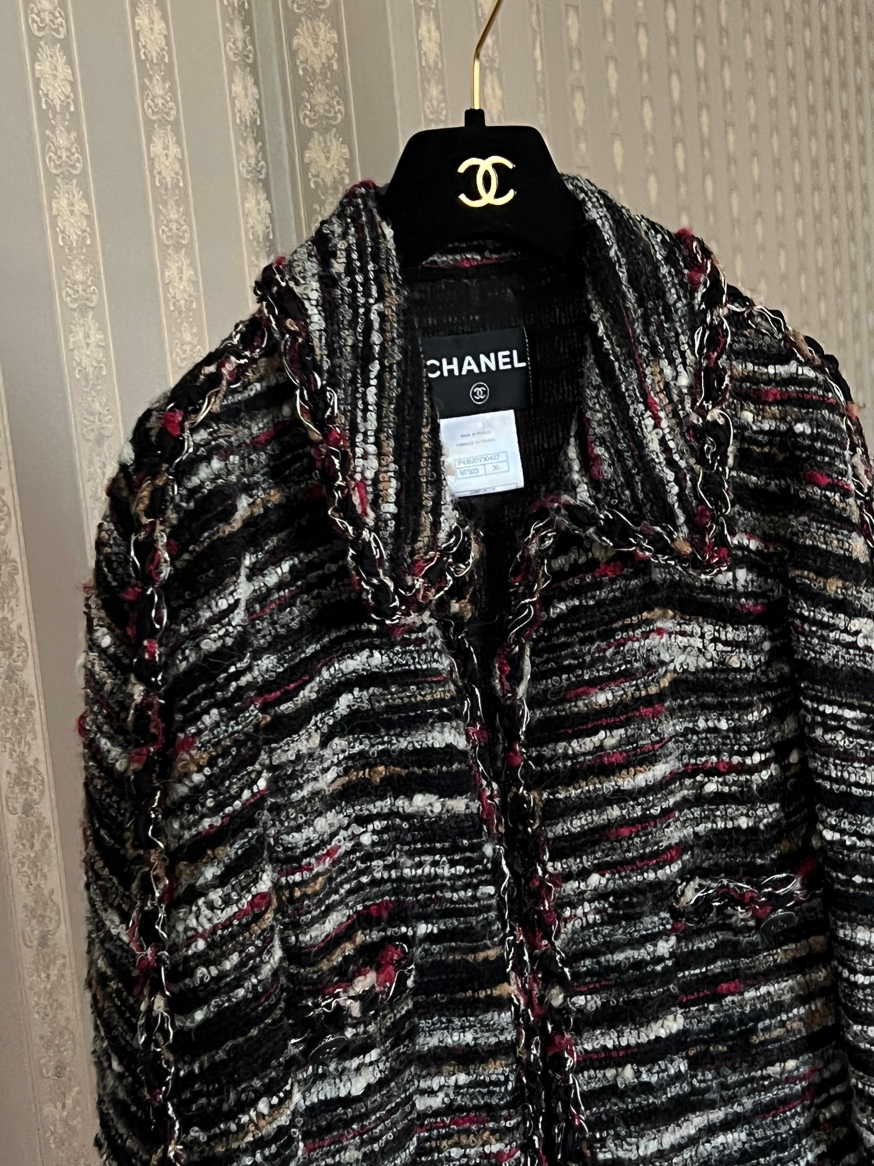  Veste Chanel Nouveau CC boutons en tweed Unisexe 
