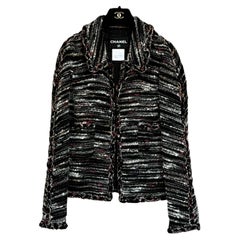 Used Chanel New CC Buttons Tweed Jacket