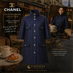 CHANEL New CC Camellia Celestial Shimmer Trenchcoat 44 FR