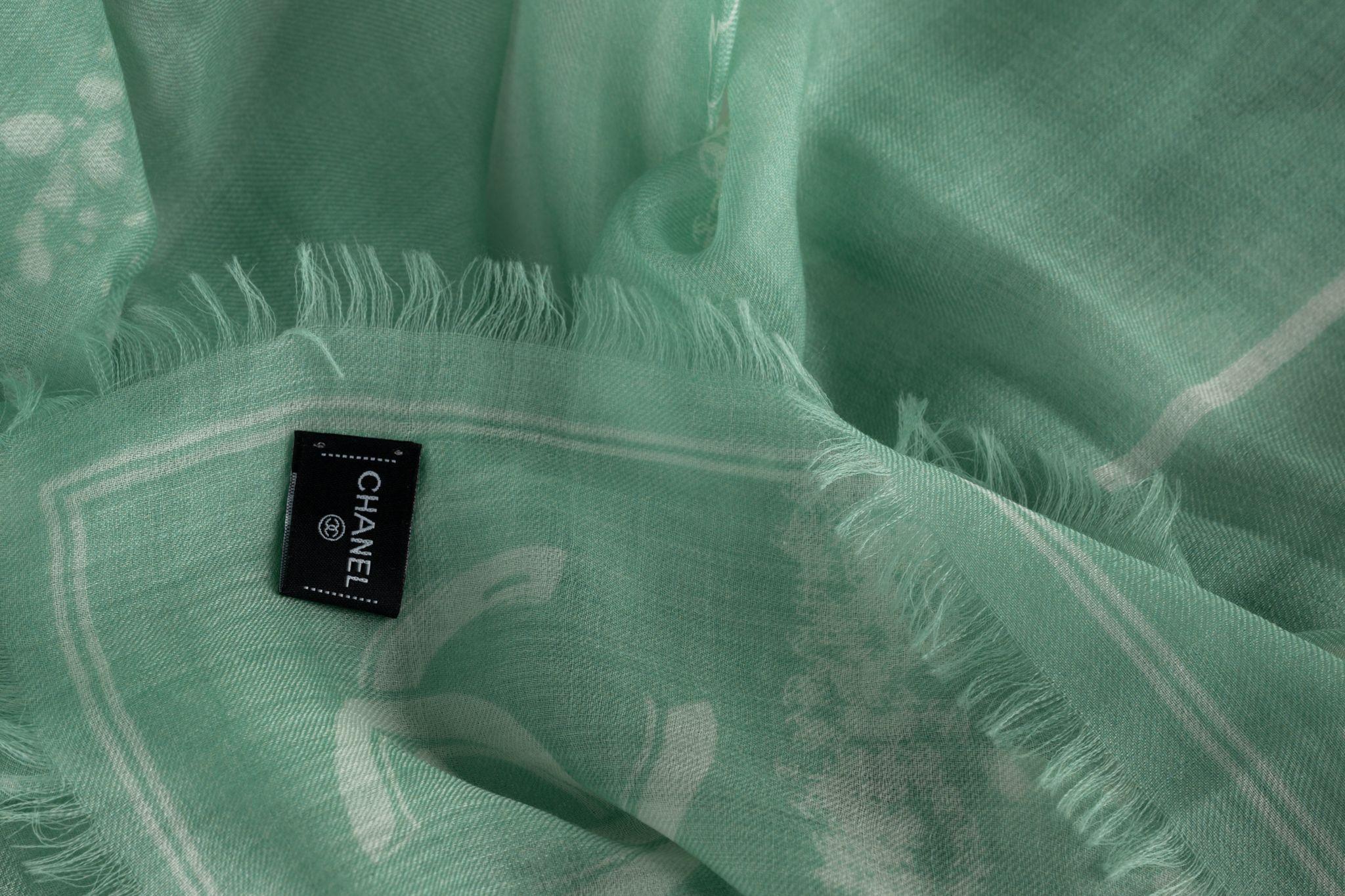 De las mujeres Chal Chanel New CC Cachemira Aqua en venta